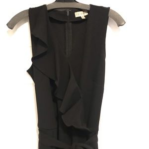 Ruffle jumpsuit with belt and pockets